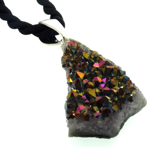 Amethyst Titanium Sparkling Druzy Pendant Design 04