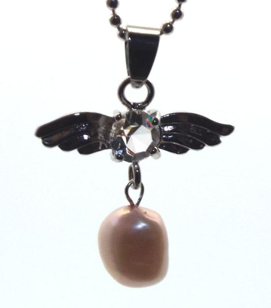 Angel Inspired Pink Freshwater Pearl Gemstone Pendant