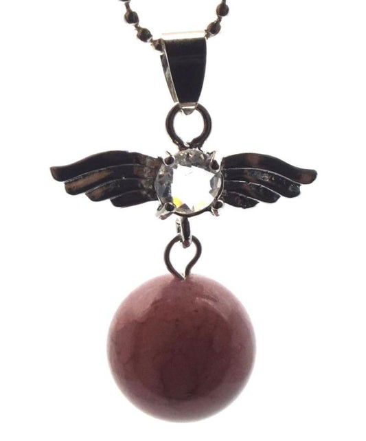 Angel Inspired Strawberry Quartz Gemstone Pendant