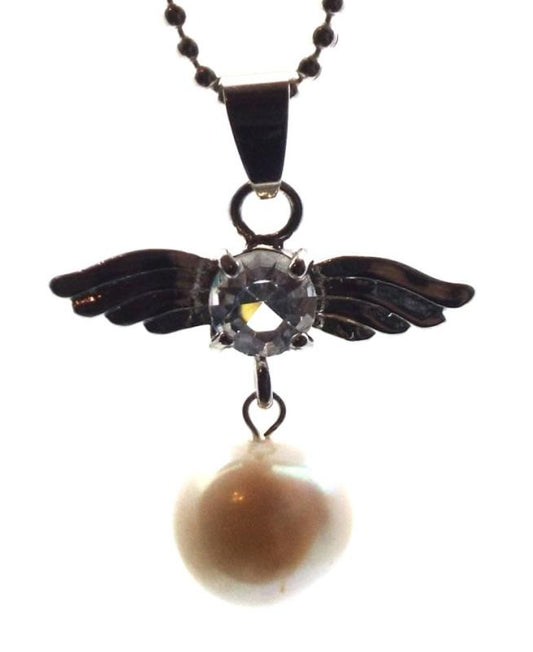 Angel Inspired White Freshwater Pearl Gemstone Pendant