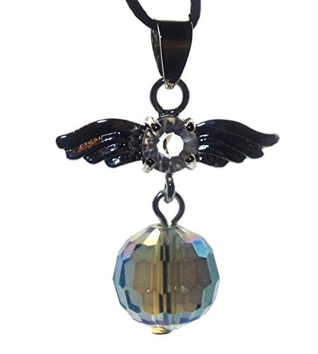 Guardian Angel Wing Aqua Hue Crystal Pendant