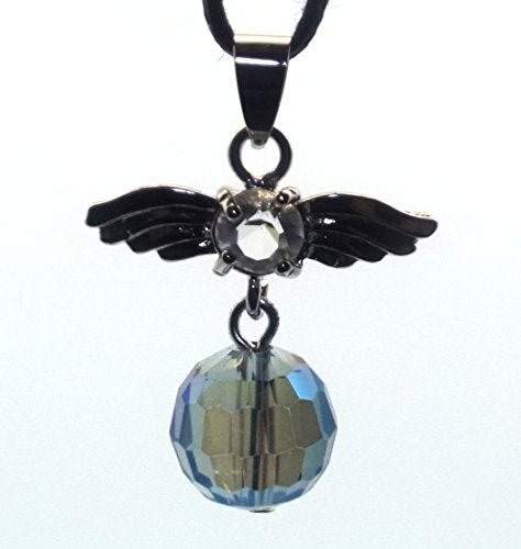 Guardian Angel Wing Blue Hue Crystal Pendant