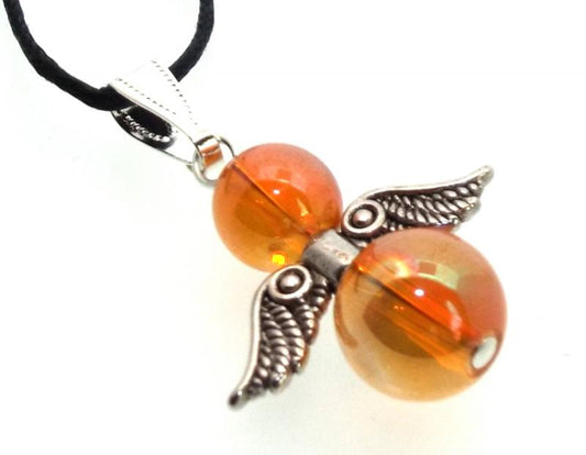 Guardian Angel Tangerine Aura Quartz Pendant