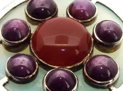 Star Ruby and Chalcedony Sterling Silver Pendant