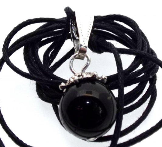 12mm Rainbow Obsidian Gemstone Sphere Pendant