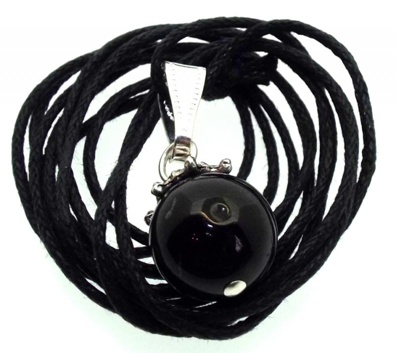 12mm Rainbow Obsidian Gemstone Sphere Pendant