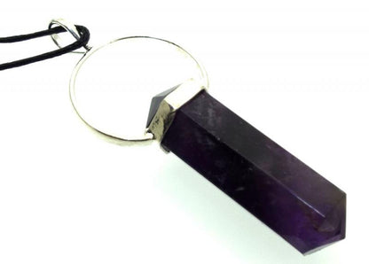 Amethyst Double Terminated Faceted Point Pendant