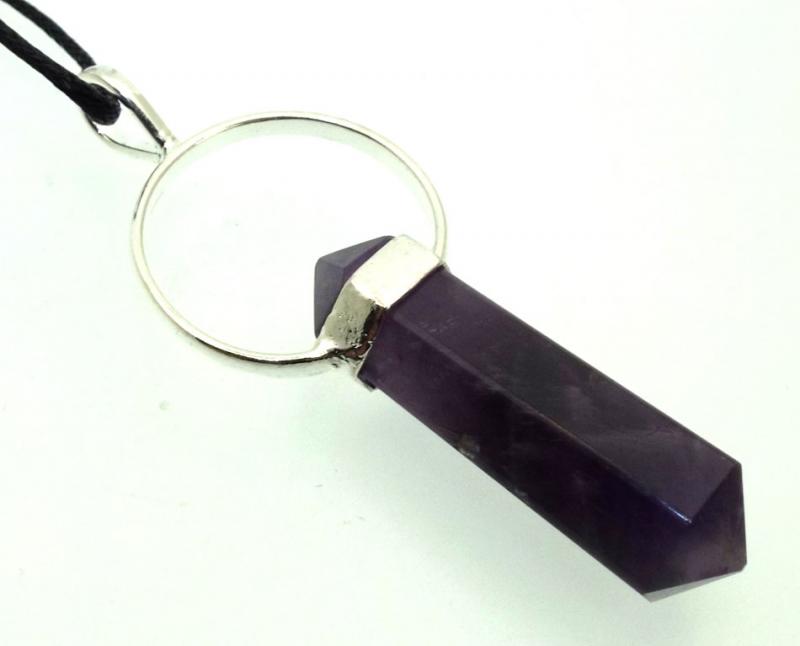 Amethyst Double Terminated Faceted Point Pendant