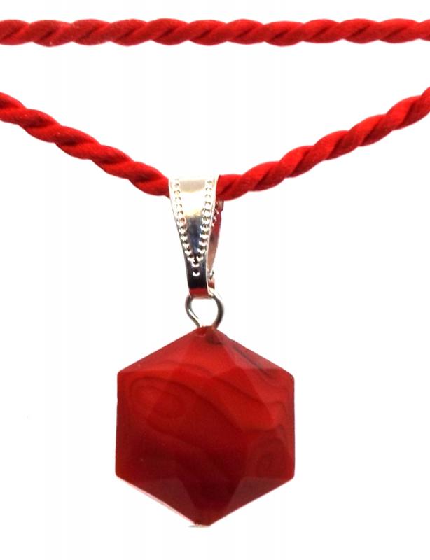 Hexagon Red Flame Andara Crystal Pendant