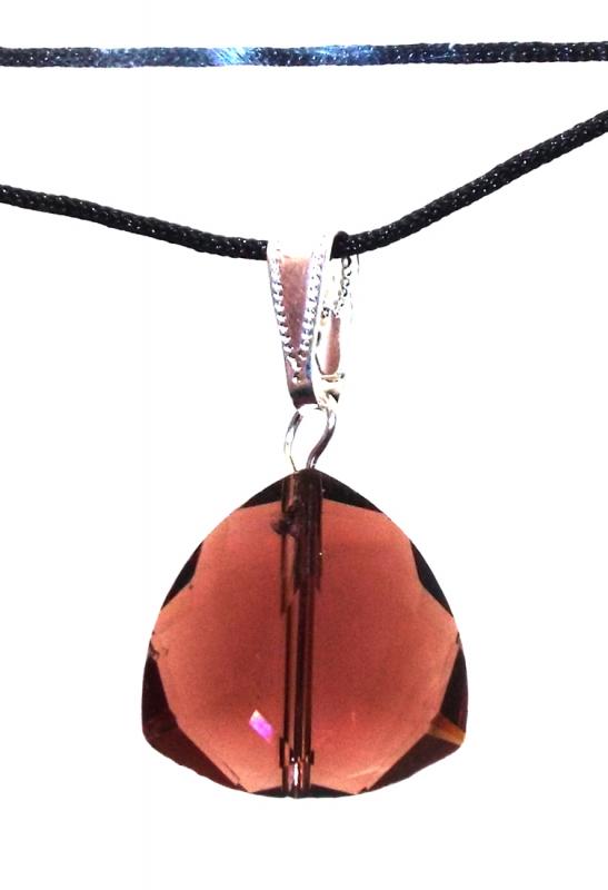 Triangular Purple Andara Crystal Pendant