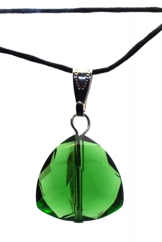Triangular Green Andara Crystal Pendant