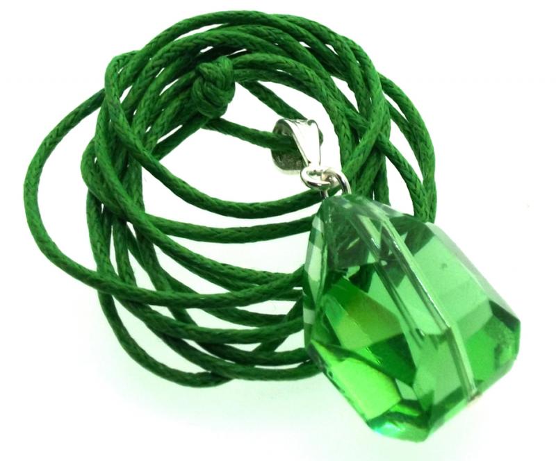 Random Faceted Emerald Green Andara Crystal Pendant