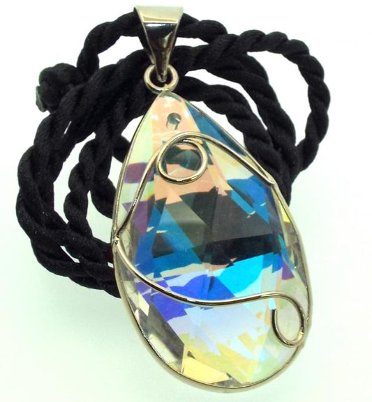 Wired Aurora Borealis Crystal Pendant