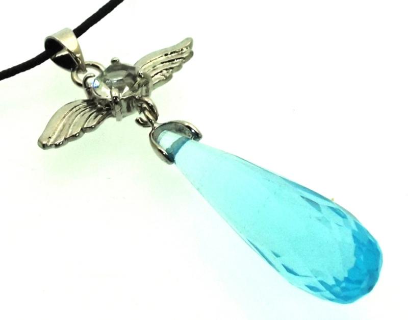 Angel Inspired Blue Obsidian Gemstone Pendant