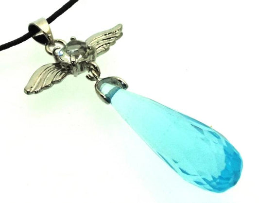 Angel Inspired Blue Obsidian Gemstone Pendant