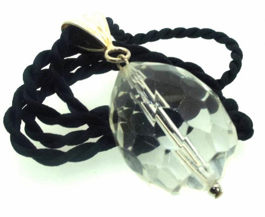 Large Faceted Egg Clear Andara Crystal Pendant