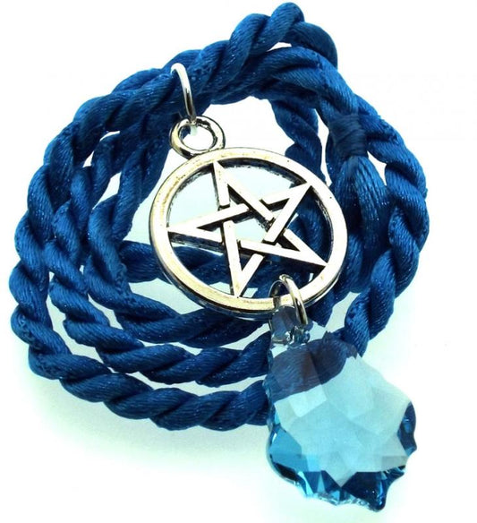 Swarovski Baroque Aquamarine Pentacle Pendant