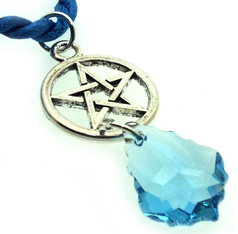 Swarovski Baroque Aquamarine Pentacle Pendant