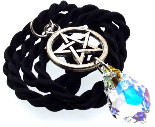 Swarovski Baroque Aurora Borealis Pentacle Pendant