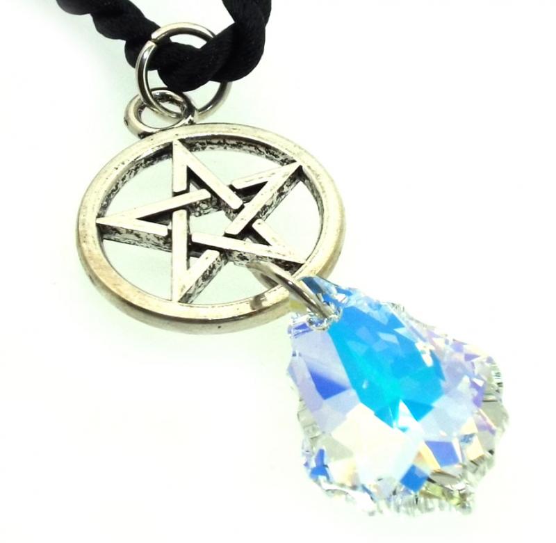 Swarovski Baroque Aurora Borealis Pentacle Pendant