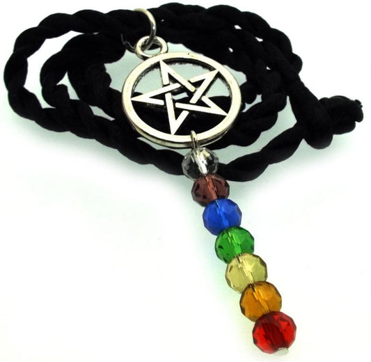 Chakra Crystal Dropper Pentacle Pendant