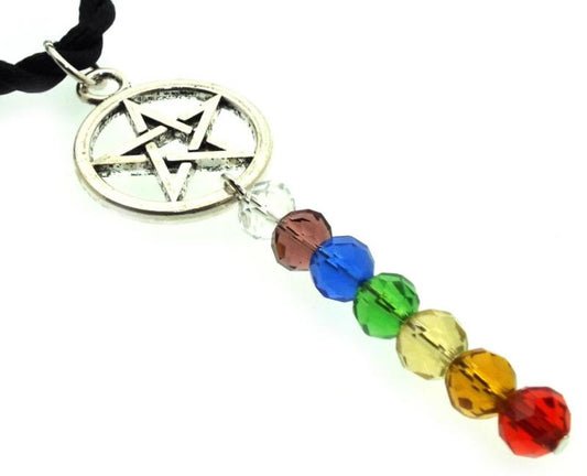Chakra Crystal Dropper Pentacle Pendant