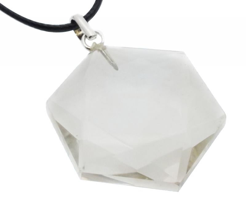 Clear Quartz Gemstone Star of David Pendant
