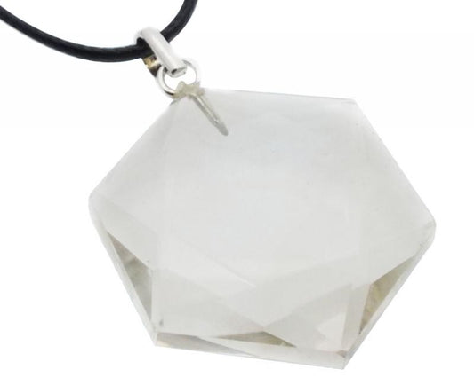 Clear Quartz Gemstone Star of David Pendant