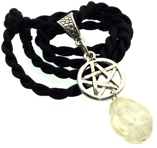 Brazillian Quartz Gemstone Pentacle Pendant
