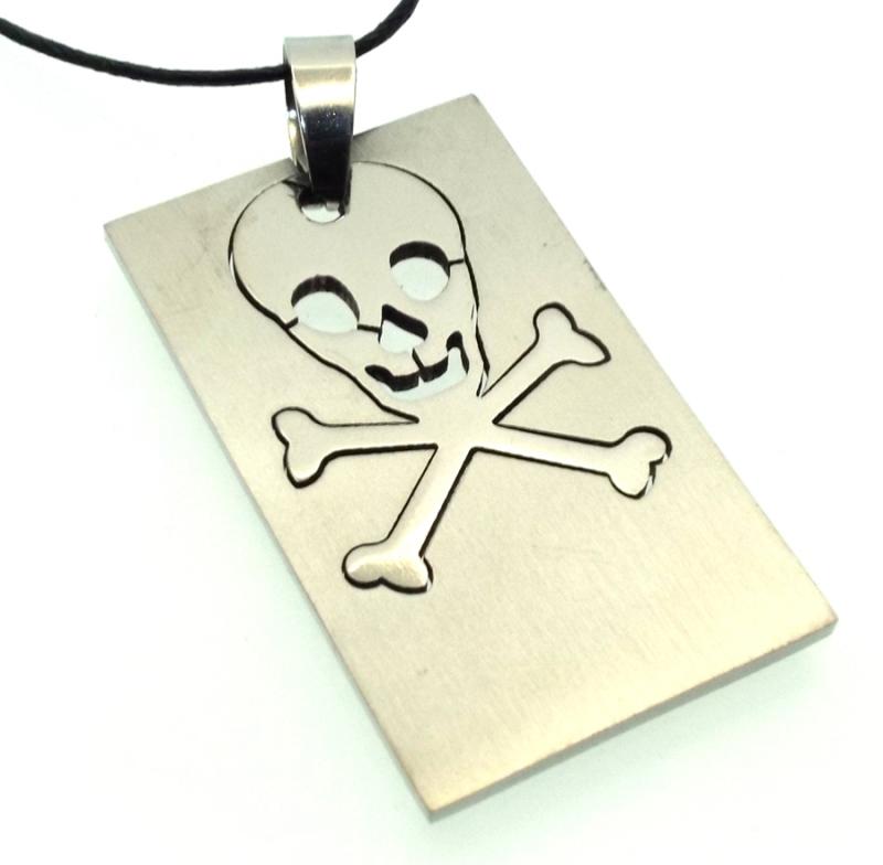 Stainless Steel Skull and Crossbones Pendant