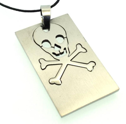 Stainless Steel Skull and Crossbones Pendant