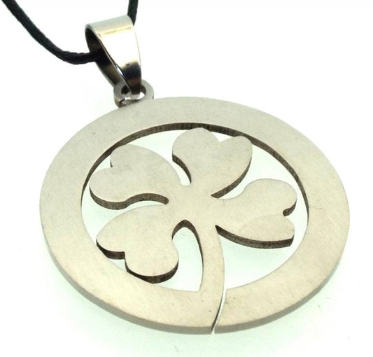 Stainless Steel Lucky Four Leaf Clover Pendant