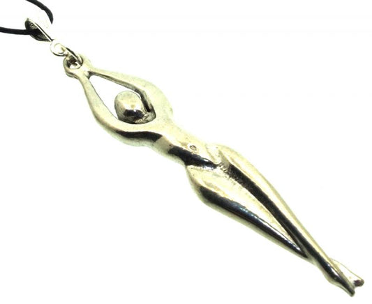 Long Goddess Metal Pendant