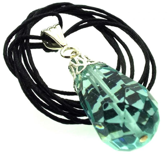 Blue Obsidian Gemstone Teardrop Pendant