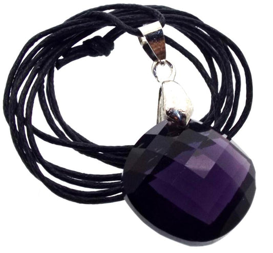 Round Faceted Sovereign Amethyst Andara Crystal Pendant