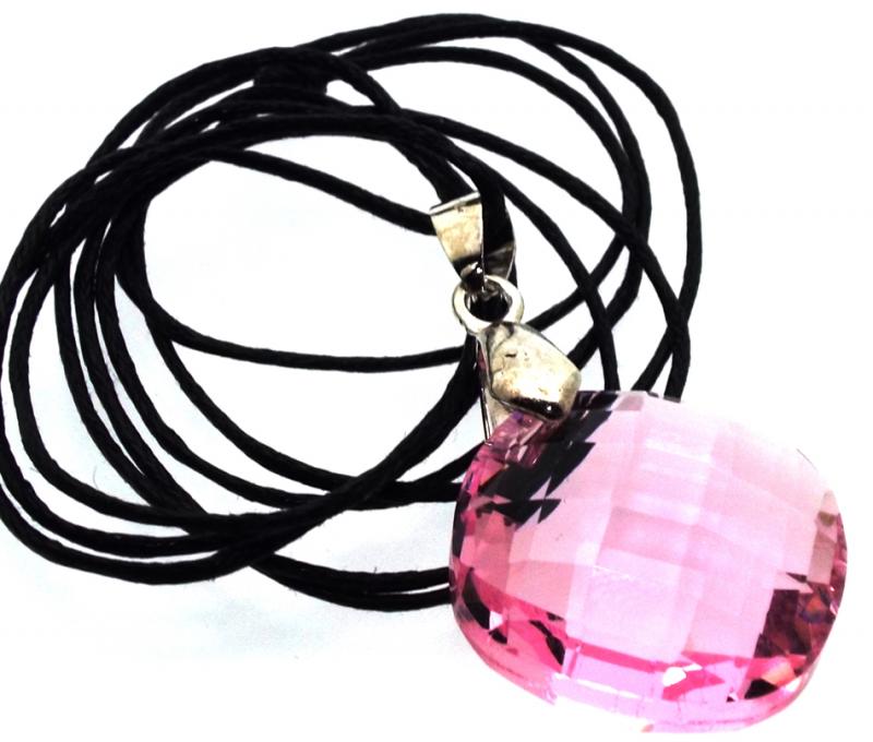 Round Faceted Venus Pink Andara Crystal Pendant