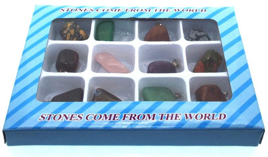 Box of 12 Assorted Gemstone Pendants