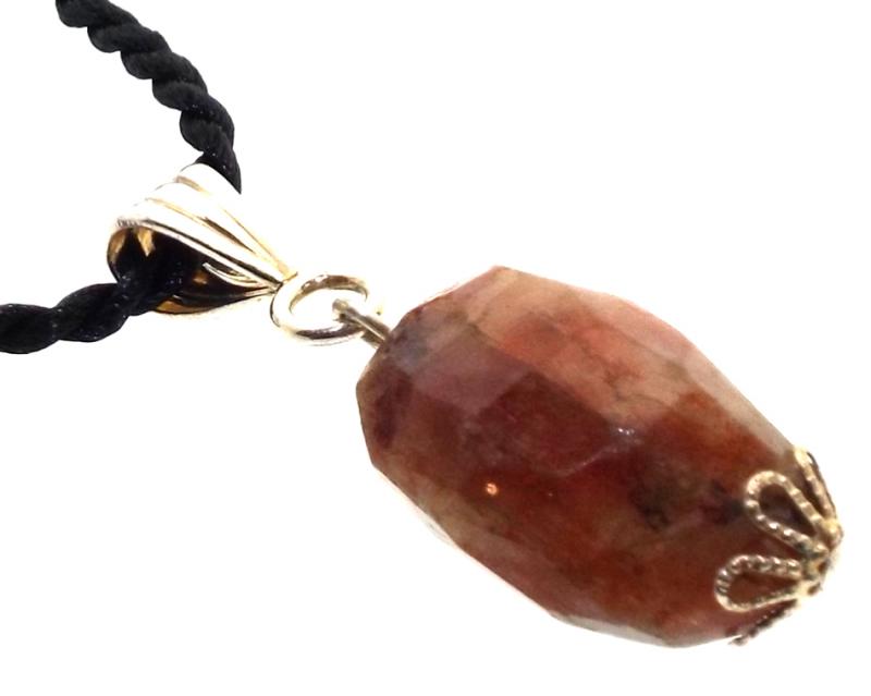 Sunstone Gemstone Faceted Pendant