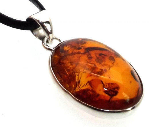 Amber Sterling Silver Pendant 02