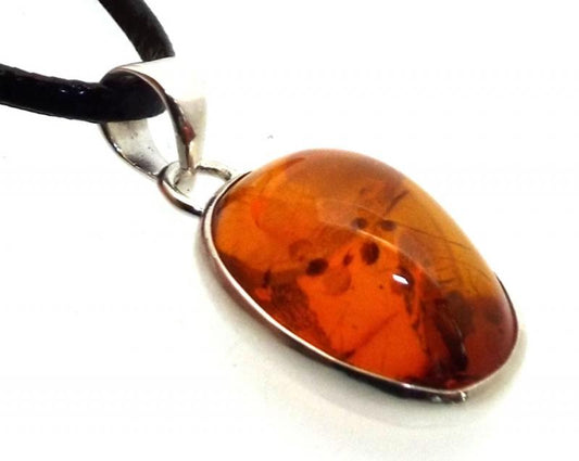 Amber Sterling Silver Pendant 04