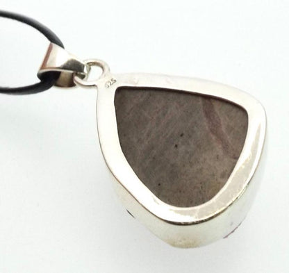 Cobalt Calcite Gemstone Sterling Silver Pendant 01