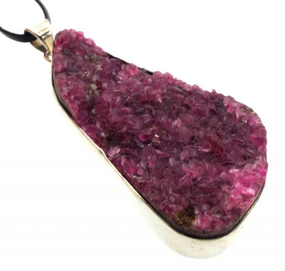 Cobalt Calcite Gemstone Sterling Silver Pendant 02