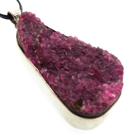 Cobalt Calcite Gemstone Sterling Silver Pendant 02