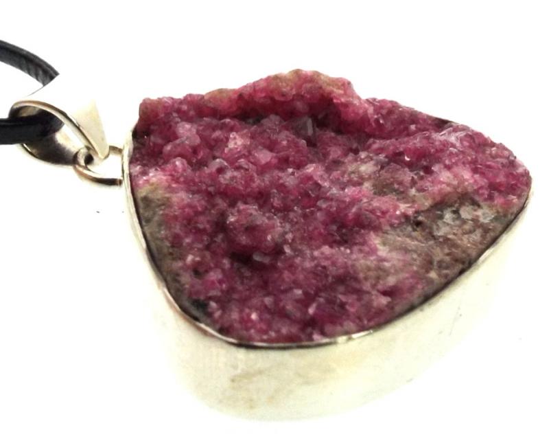 Cobalt Calcite Gemstone Sterling Silver Pendant 03