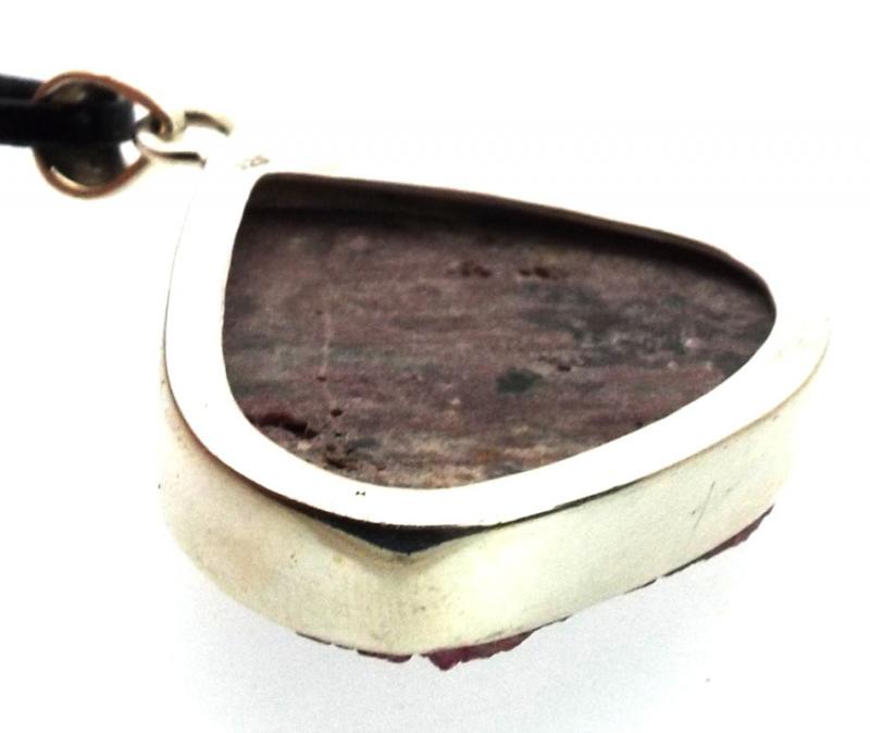 Cobalt Calcite Gemstone Sterling Silver Pendant 03