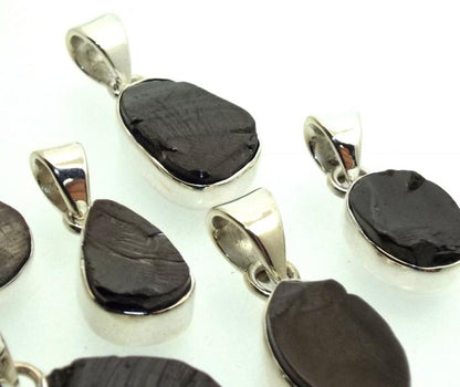 Shungite Gemstone Sterling Silver Lucky Dip Pendant
