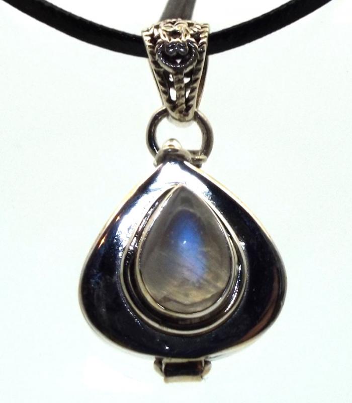 Rainbow Moonstone Sterling Silver Locket