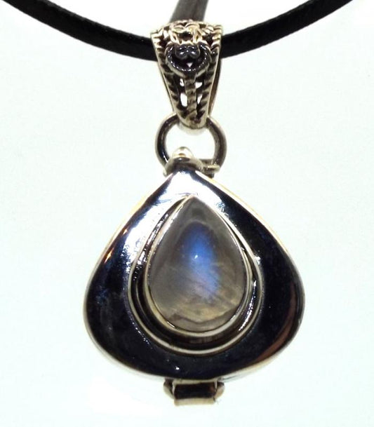 Rainbow Moonstone Sterling Silver Locket