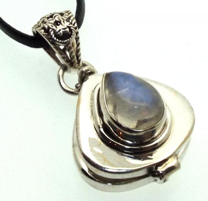 Rainbow Moonstone Sterling Silver Locket