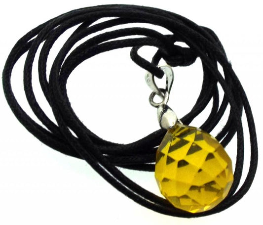 Citrine Coloured Glass Bead Pendant